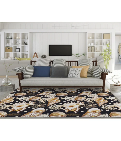 Dalyn Indoor/Outdoor Seabreeze SZ6 Black Washable 2'6" x 3'10" Rug