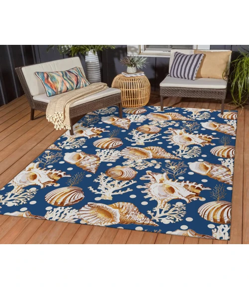 Dalyn Indoor/Outdoor Seabreeze SZ6 Navy Washable 2'6" x 3'10" Rug