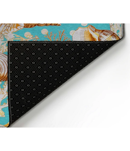 Dalyn Indoor/Outdoor Seabreeze SZ6 Teal Washable 2'6" x 3'10" Rug