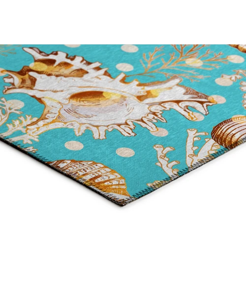 Dalyn Indoor/Outdoor Seabreeze SZ6 Teal Washable 2'6" x 3'10" Rug
