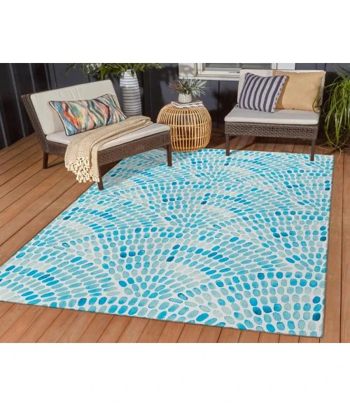 Dalyn Indoor/Outdoor Seabreeze SZ7 Teal Washable 2'6" x 3'10" Rug