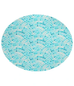 Dalyn Indoor/Outdoor Seabreeze SZ7 Teal Washable 8' Round Rug