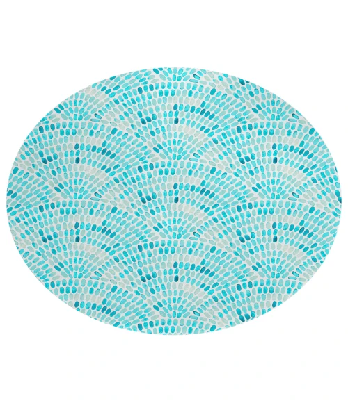 Dalyn Indoor/Outdoor Seabreeze SZ7 Teal Washable 8' Round Rug