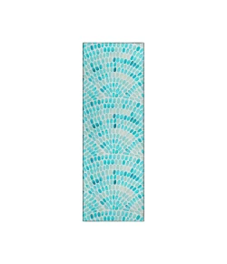 Dalyn Indoor/Outdoor Seabreeze SZ7 Teal Washable 2'3"x7'6" Runner Rug