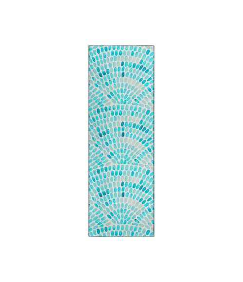 Dalyn Indoor/Outdoor Seabreeze SZ7 Teal Washable 2'3"x7'6" Runner Rug