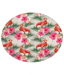 Dalyn Indoor/Outdoor Tropics TC12 Ivory Washable 8' x 8' Round Rug