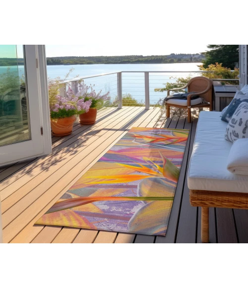 Dalyn Indoor/Outdoor Tropics TC14 Passion Washable 2'3" x 7'6" Runner Rug