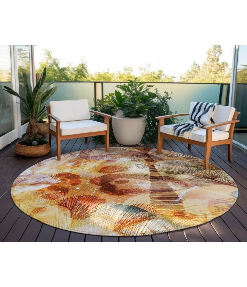 Dalyn Indoor/Outdoor Tropics TC15 Salmon Washable 8' x 8' Round Rug