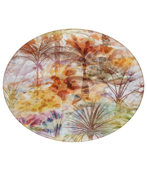 Dalyn Indoor/Outdoor Tropics TC15 Salmon Washable 8' x 8' Round Rug