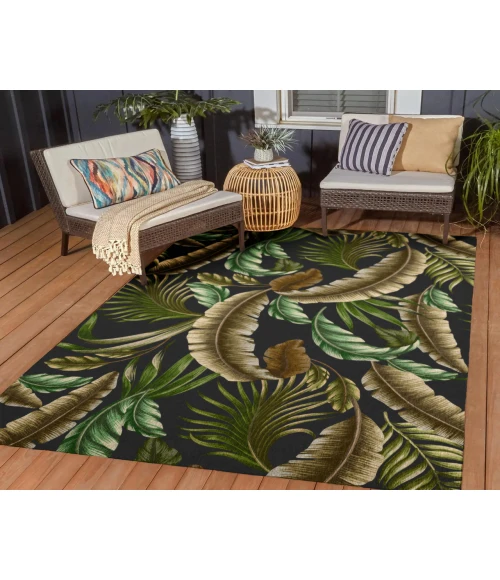 Dalyn Indoor/Outdoor Tropics TC1 Black Washable 2'6" x 3'10" Rug