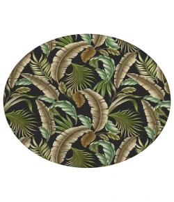 Dalyn Indoor/Outdoor Tropics TC1 Black Washable 8' x 8' Round Rug