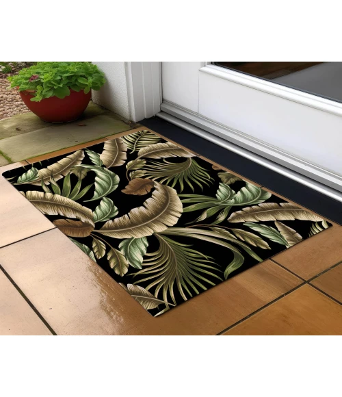 Dalyn Indoor/Outdoor Tropics TC1 Black Washable 1'8" x 2'6" Rug