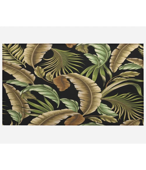 Dalyn Indoor/Outdoor Tropics TC1 Black Washable 1'8" x 2'6" Rug