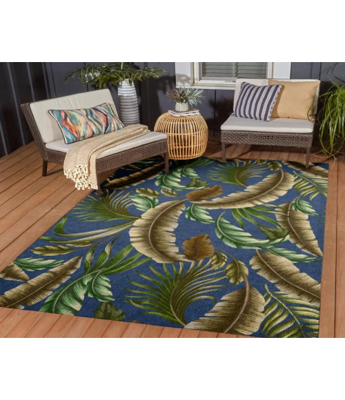 Dalyn Indoor/Outdoor Tropics TC1 Indigo Washable 10' x 14' Rug