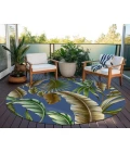 Dalyn Indoor/Outdoor Tropics TC1 Indigo Washable 8' x 8' Round Rug