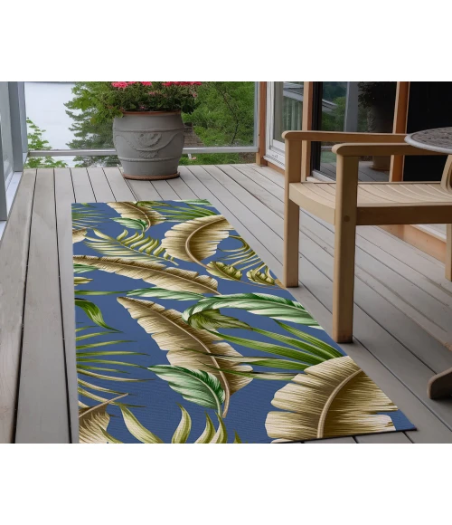 Dalyn Indoor/Outdoor Tropics TC1 Indigo Washable 2'3" x 7'6" Runner Rug