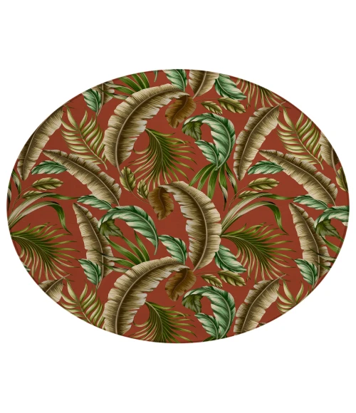 Dalyn Indoor/Outdoor Tropics TC1 Paprika Washable 8' x 8' Round Rug
