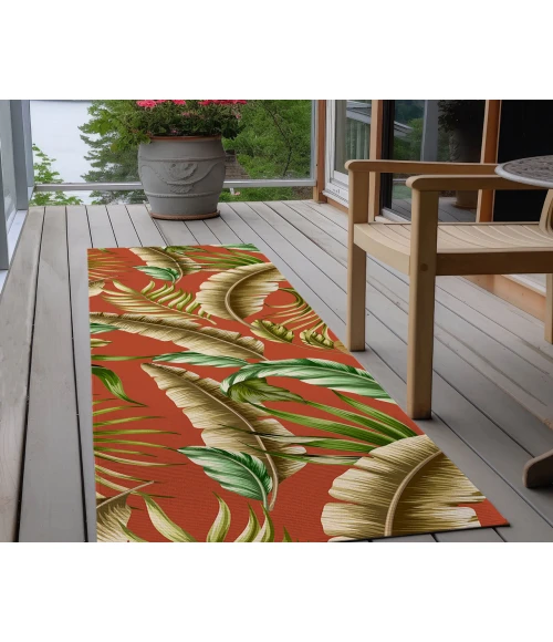 Dalyn Indoor/Outdoor Tropics TC1 Paprika Washable 2'3" x 7'6" Runner Rug