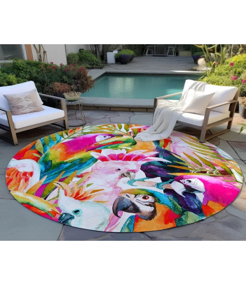 Dalyn Indoor/Outdoor Tropics TC5 Confetti Washable 8' x 8' Round Rug