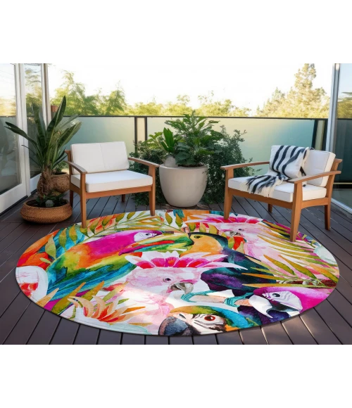 Dalyn Indoor/Outdoor Tropics TC5 Confetti Washable 8' x 8' Round Rug