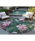Dalyn Indoor/Outdoor Tropics TC6 Black Washable 8' x 8' Round Rug