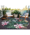 Dalyn Indoor/Outdoor Tropics TC6 Black Washable 8' x 8' Round Rug
