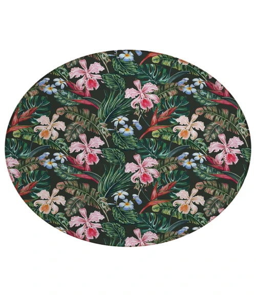 Dalyn Indoor/Outdoor Tropics TC6 Black Washable 8' x 8' Round Rug