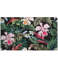 Dalyn Indoor/Outdoor Tropics TC6 Black Washable 1'8" x 2'6" Rug