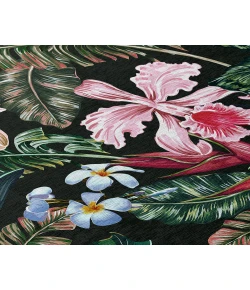 Dalyn Indoor/Outdoor Tropics TC6 Black Washable 8' x 8' Round Rug