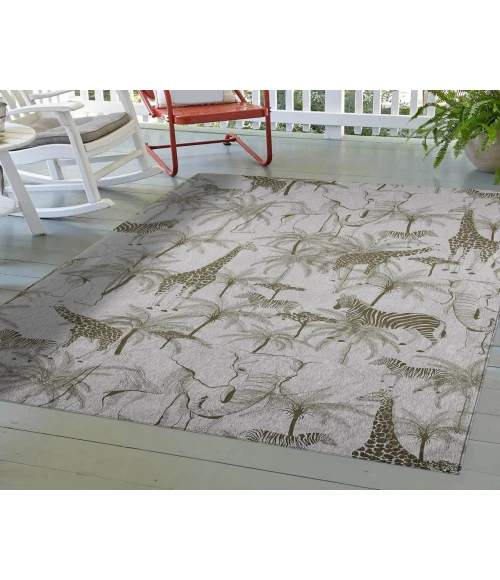 Dalyn Indoor/Outdoor Tropics TC7 Grey Washable 10' x 14' Rug