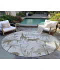 Dalyn Indoor/Outdoor Tropics TC7 Grey Washable 8' x 8' Round Rug