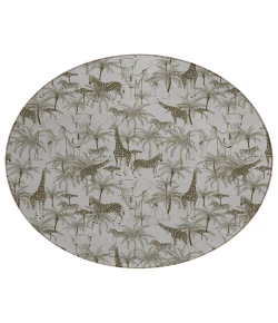 Dalyn Indoor/Outdoor Tropics TC7 Grey Washable 8' x 8' Round Rug