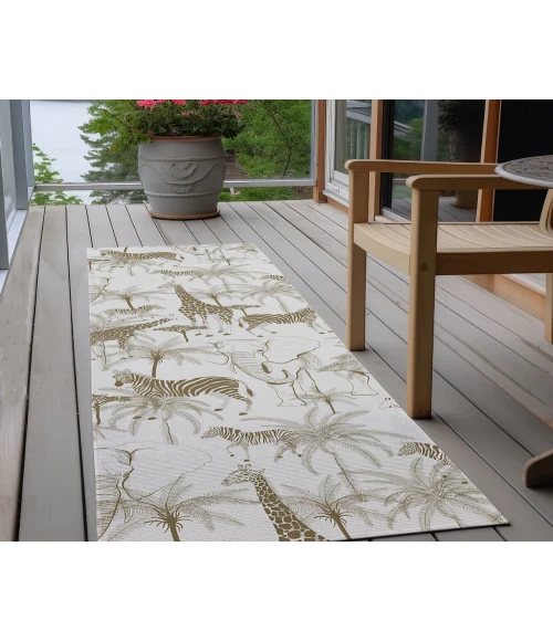 Dalyn Indoor/Outdoor Tropics TC7 Grey Washable 2'3" x 7'6" Runner Rug