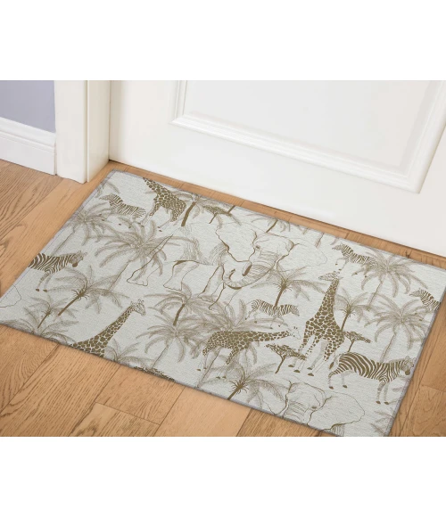 Dalyn Indoor/Outdoor Tropics TC7 Grey Washable 1'8" x 2'6" Rug