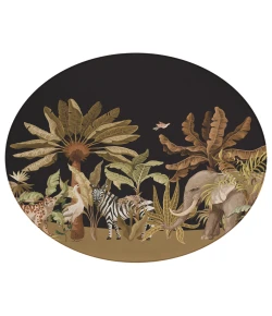 Dalyn Indoor/Outdoor Tropics TC8 Black Washable 8' x 8' Round Rug