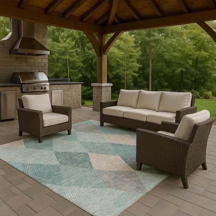 Dalyn The Reserve Teal TR11 9ft. x 12ft. Rug