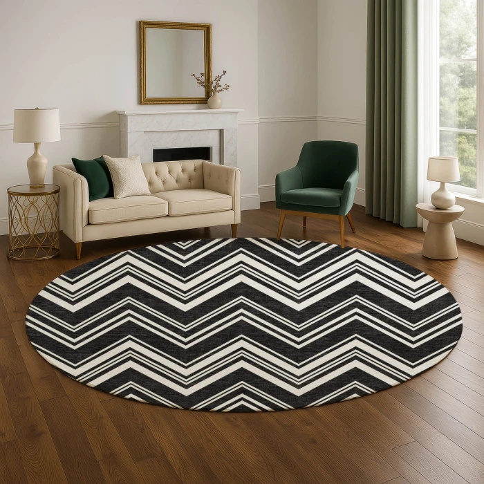 Dalyn The Reserve Black TR17 8ft. x 8ft. Rug