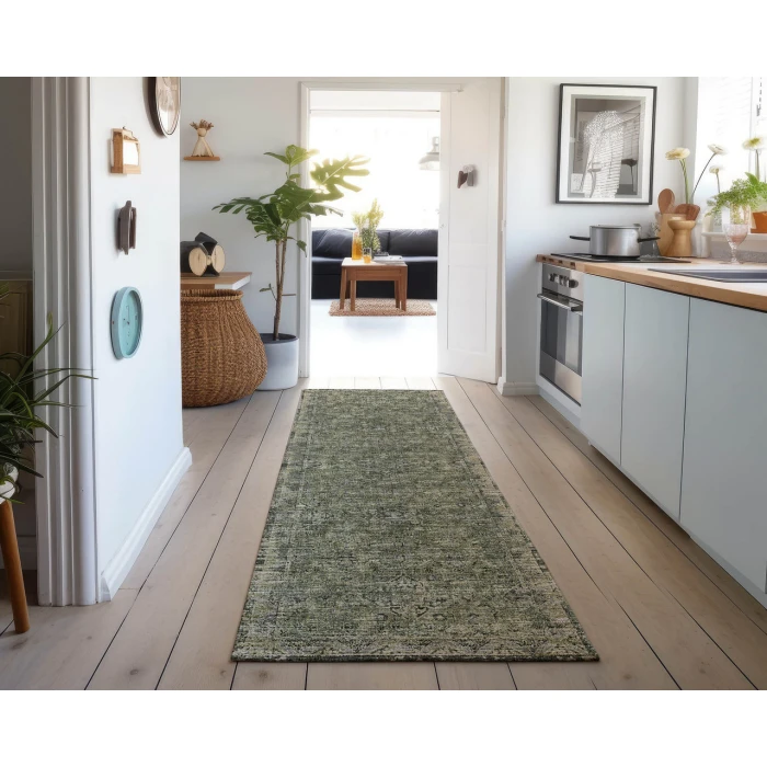 Dalyn Tuscany TU12 Green 2'6" x 8' Runner Rug
