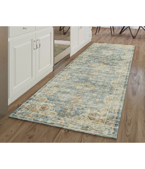 Dalyn Tuscany TU13 Teal 2'6" x 10' Runner Rug