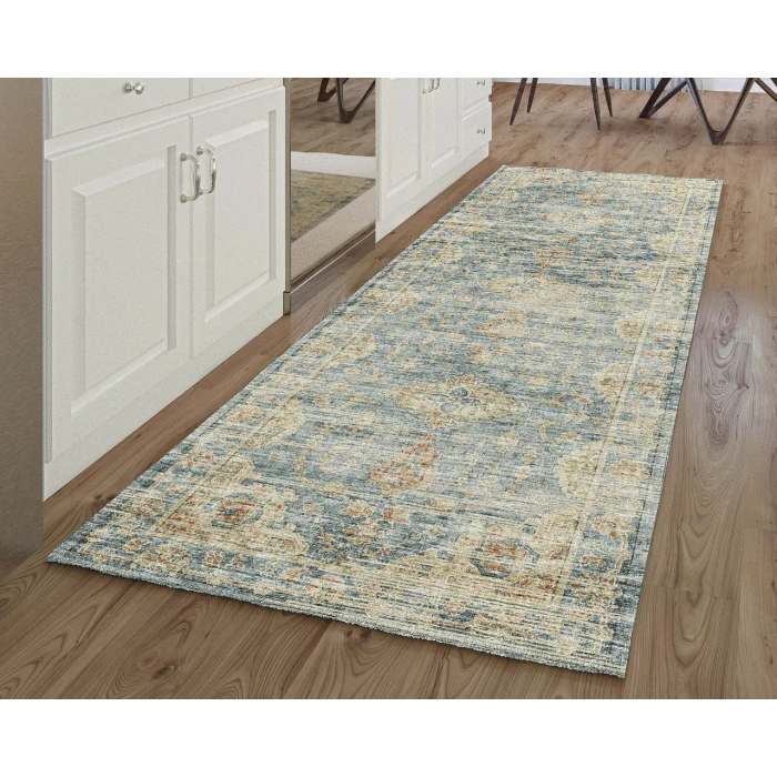 Dalyn Tuscany TU13 Teal 2'6" x 8' Runner Rug