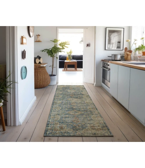 Dalyn Tuscany TU13 Teal 2'6" x 10' Runner Rug