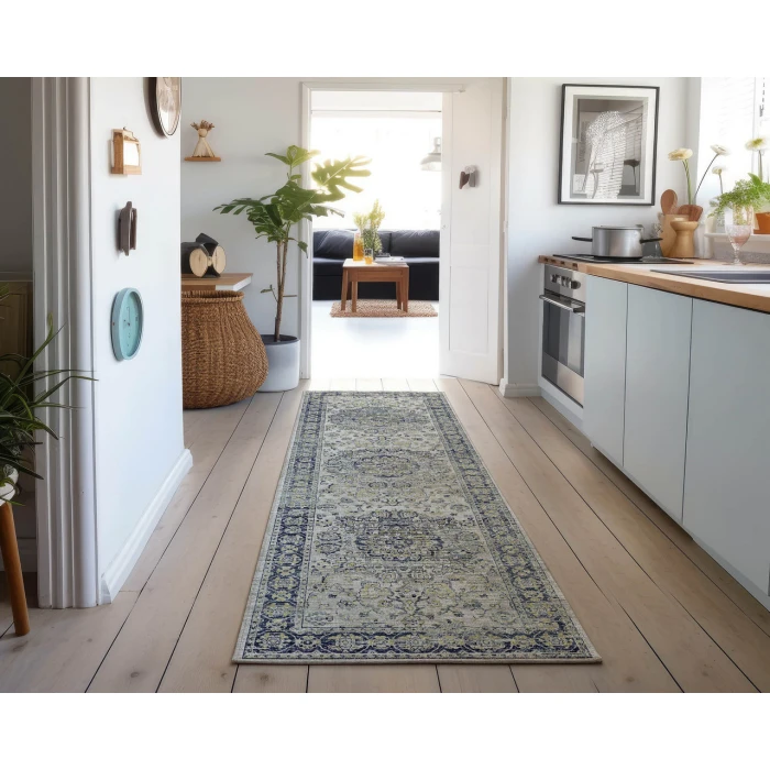 Dalyn Tuscany TU1 Silver 2'6" x 12' Runner Rug