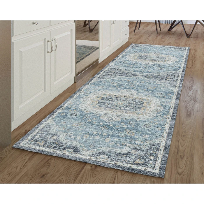 Dalyn Tuscany TU4 Blue 2'6" x 10' Runner Rug