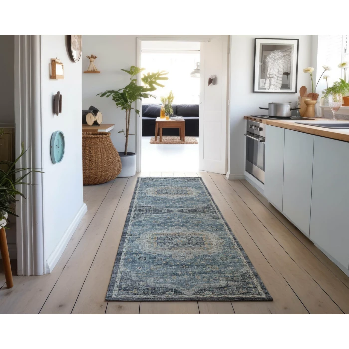 Dalyn Tuscany TU4 Blue 2'6" x 10' Runner Rug