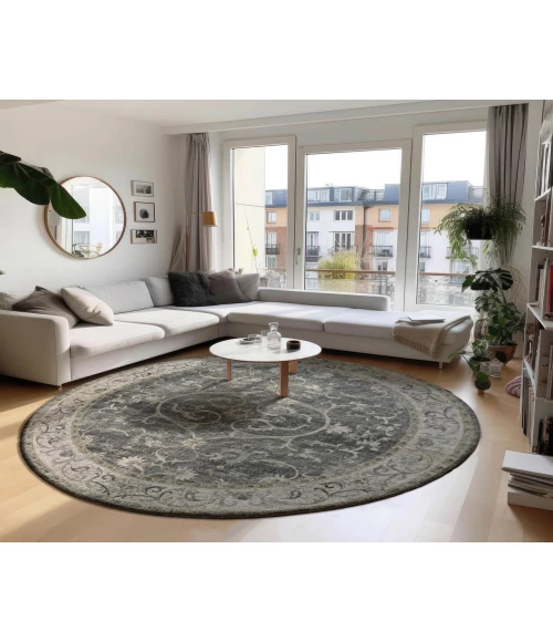 Dalyn Tuscany TU6 Charcoal 6' x 6' Round Rug