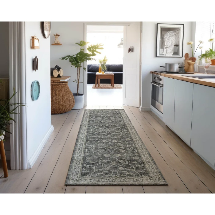 Dalyn Tuscany TU6 Charcoal 2'6" x 10' Runner Rug