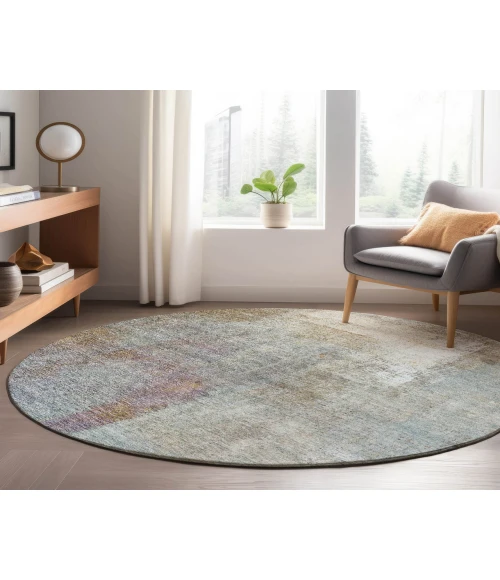 Dalyn Luxury Washable Trevi TV12 Mocha 8' x 8' Round Rug