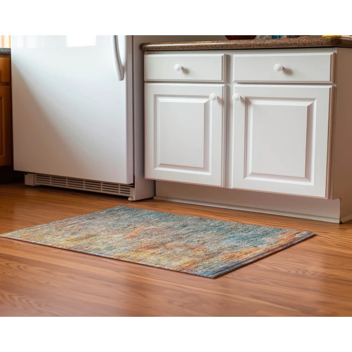 Dalyn Luxury Washable Trevi TV13 Teal 1'8" x 2'6" Rug