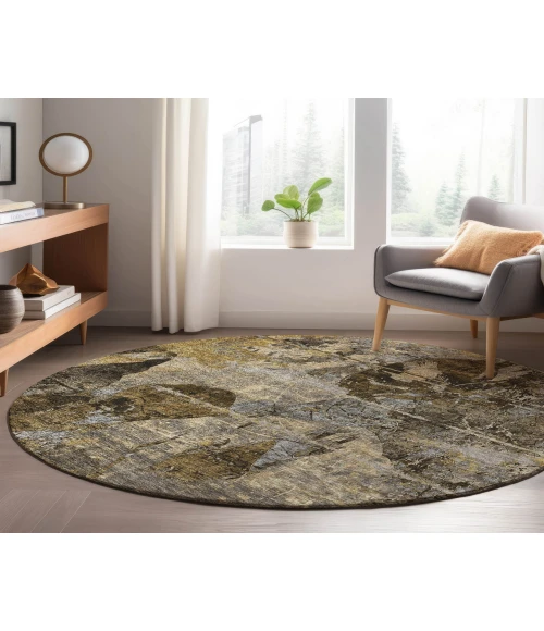 Dalyn Luxury Washable Trevi TV15 Mocha 8' x 8' Round Rug