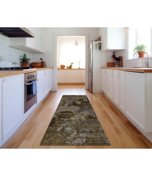 Dalyn Luxury Washable Trevi TV15 Mocha 2'3" x 7'6" Runner Rug